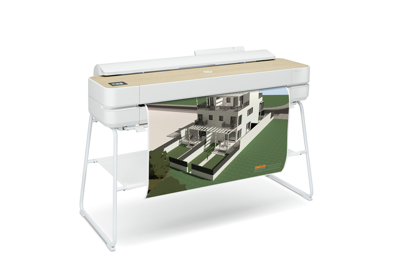 HP DesignJet Studio Wood Top Large Format Wireless Plotter Printer - 36", with High-Tech Wood Design