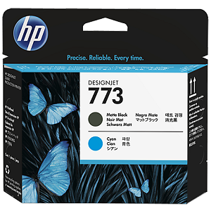 HP 773 Matte Black / Cyan Printhead