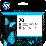 HP 70 Matte Black/Red Printhead