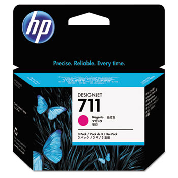 HP 711 Magenta 29ml 3 pack ink cartridges