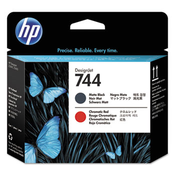 HP 744 Matte Black and Chromatic Red DesignJet Printhead