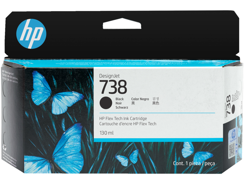 498N4A HP 738 130ml Black Ink Cartridge T850