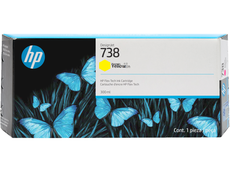 676M8A HP 738 300ml Yellow Ink Cartridge T950/T850